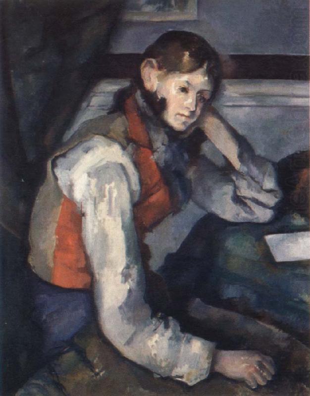 Paul Cezanne the boy in the red waistcoat china oil painting image